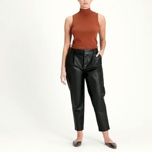 Banana Republic Black Vegan Leather Ankle Pants